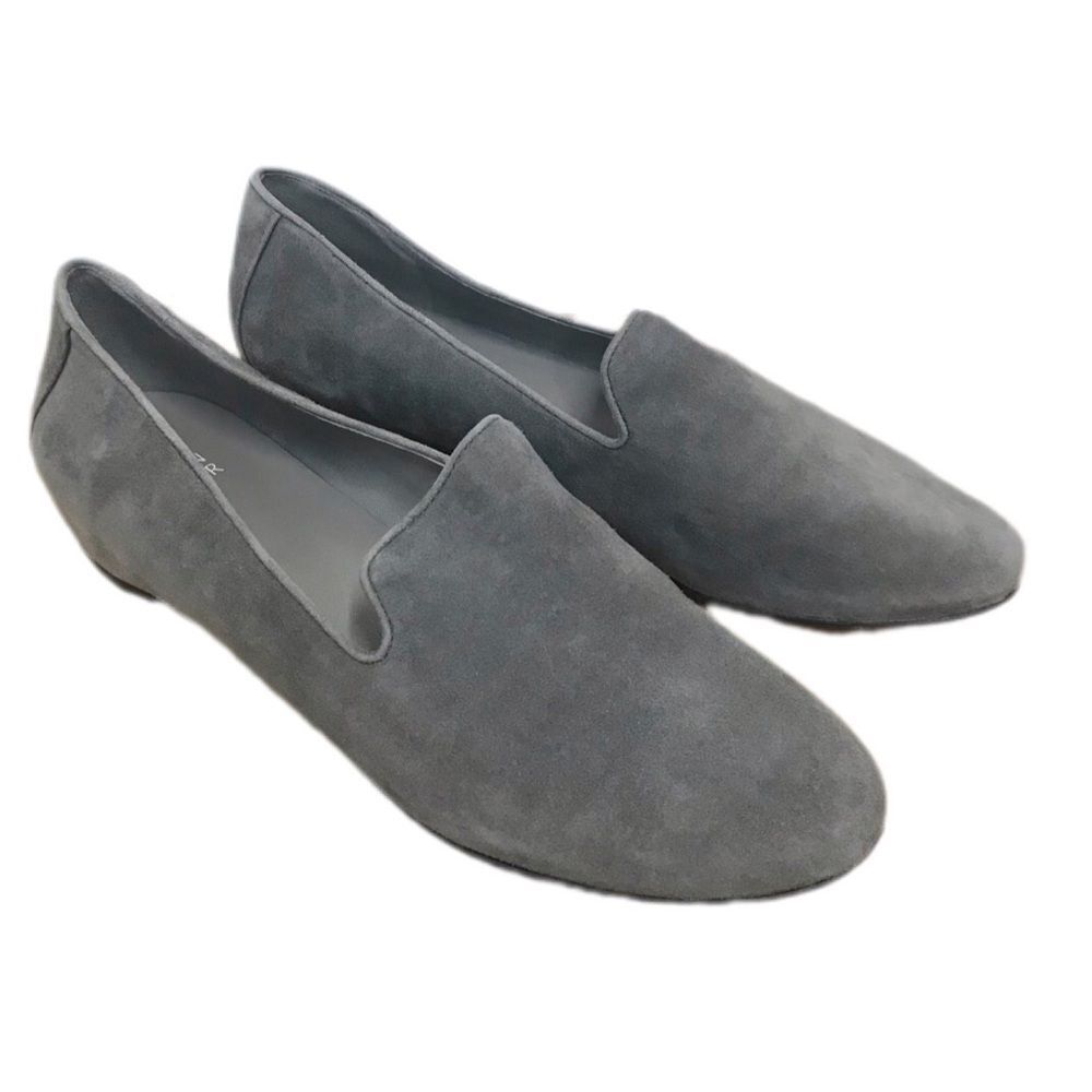 EILEEN FISHER Gray Suede Slip On Flats Shoes Loafers‎ Slippers Leather Size 9